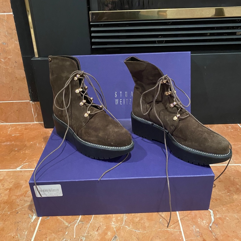 Stuart Weitzman Suede Wedge Booties